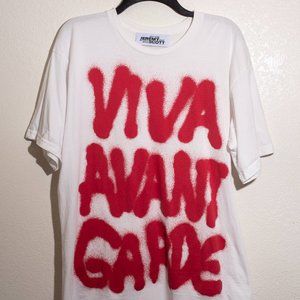 Jeremy Scott White Oversized Avant Garde T-Shirt Size Small